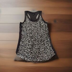 Armani Exchange Women's Size M Grey Sequined Sleeveless Top